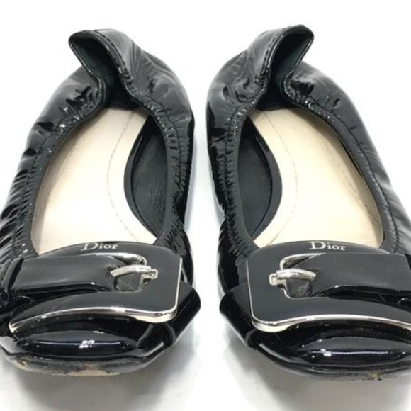 Christian Dior Patent Leather Buckle Ballet Flats - Picture 5 of 10